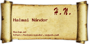 Halmai Nándor névjegykártya